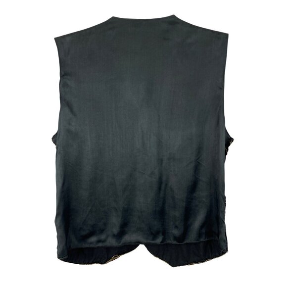 Vintage Sophisticates By Jonathan Martin Beaded Velvet Vest Womens Size Large - Picture 2 of 9